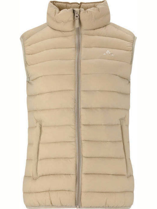 Damen Ärmellos Puffer Jacke für Winter Beige