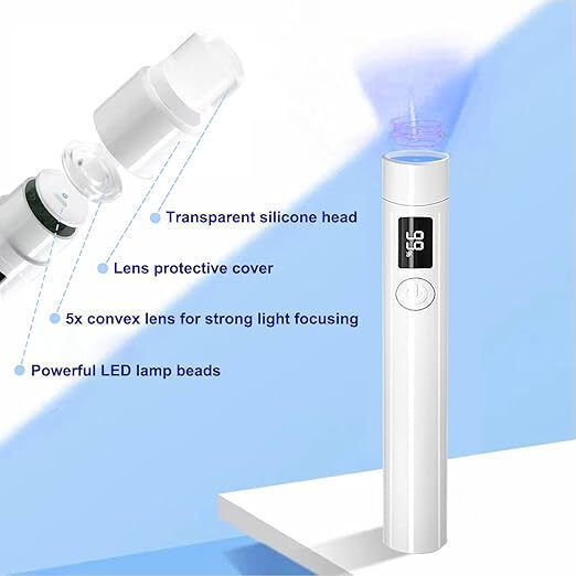 Мини UV Лампа Стойка Zola Маникюр Педикюр 3W LCD Дисплей Пластмасова Бяла