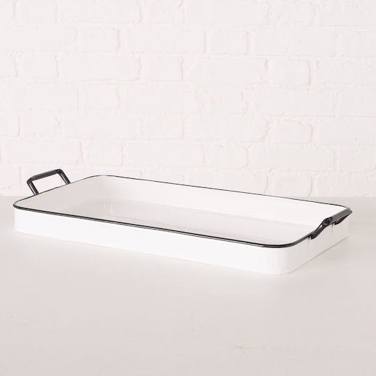 Set 2 Tăvi De Servire Albe Benson W26-30cm L53-60,50cm Zinc