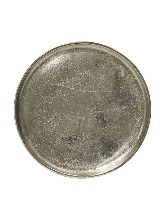 Tavă Metalică Argintie 35cm 35x2.5x35cm Monocromă Kaeming