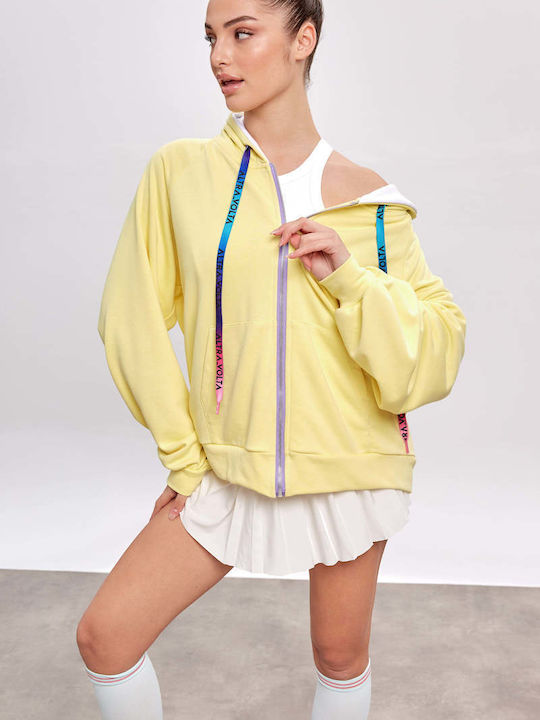 Long Women's Sweatshirt Jacket Hooded Baby Pink