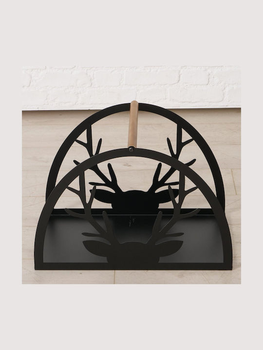 MSA Μεταλλικό Καλάθι Αποθήκευσης Ξύλων 55x32x38cm Μαύρο