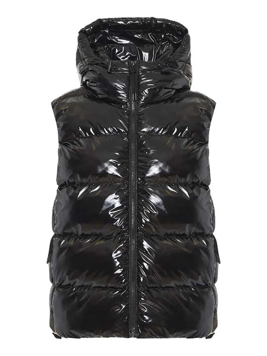 Women's Puffer Jacket for Winter with Hood Black