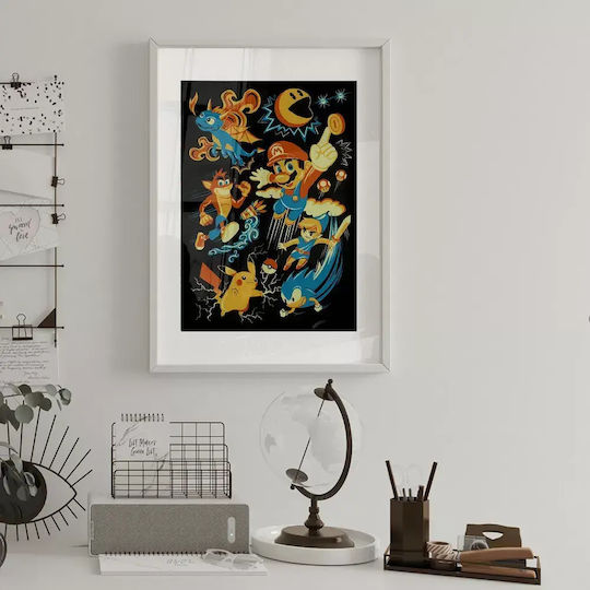 Gaming Poster Gaming Heroes Gm118 30cm x 40cm Brown Wooden Frame
