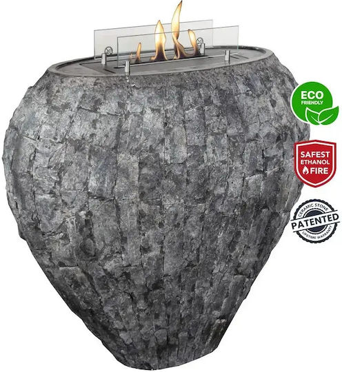 Panthermica Internal / Outdoor Floor Bioethanol Fireplace Gray 85x90x40cm