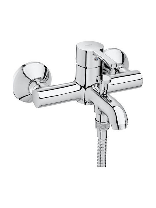 Roca Carelia Mixing Bathtub Faucet Complete Set Silver
