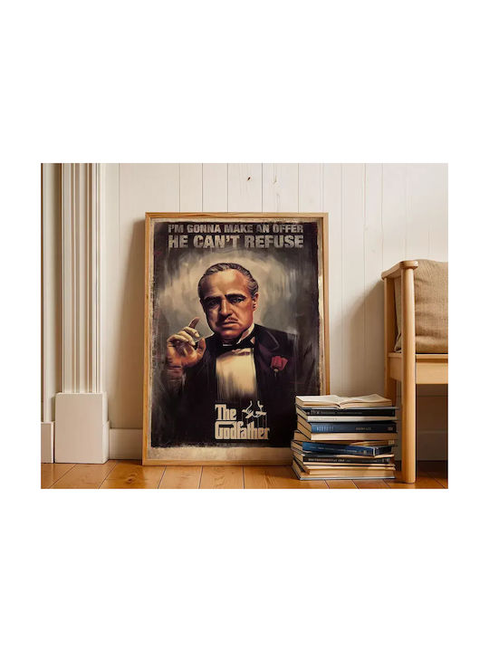 Poster Godfather Mv001 21cm X 30cm Frame Dark Natural Wood Brown