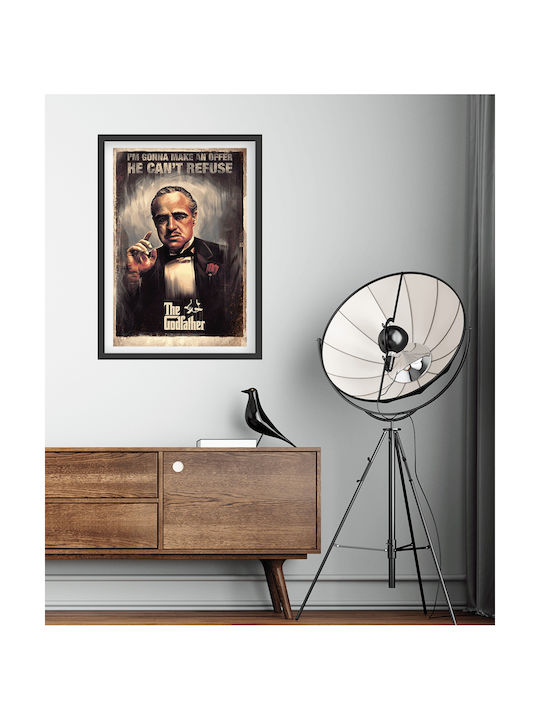 Poster Godfather Mv001 21cm X 30cm Frame Dark Natural Wood Brown