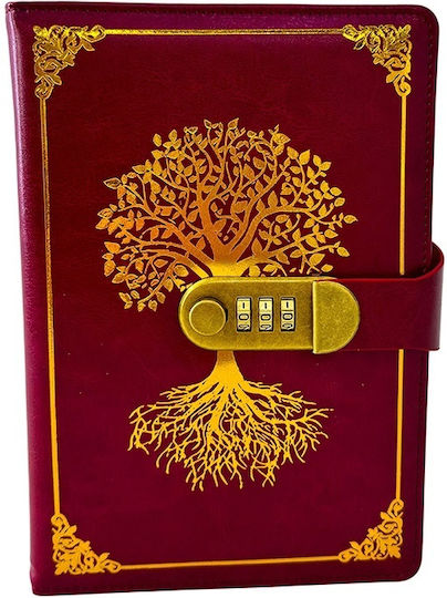 Velve Notizbuch mit Schloss Rot