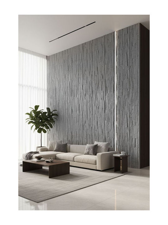 3D Πάνελ Τοίχου από Πλαστικό με Κόλλα Light Grey Γκρι 60x120εκ.