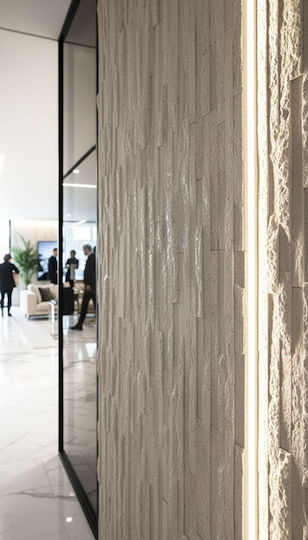 3D Wall Panels with Glue Beige White Gray 60x120cm