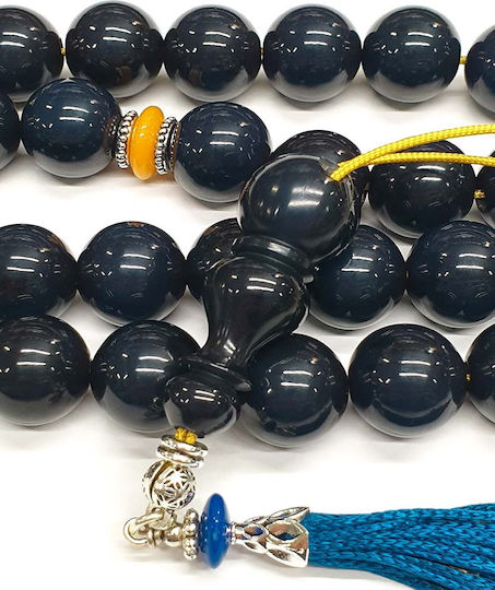 Roloi Komboloi Mastic Worry Beads with 33 Beads Blue 45cm
