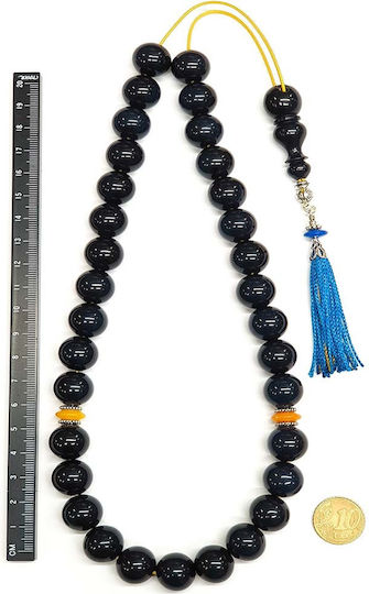 Roloi Komboloi Mastic Worry Beads with 33 Beads Blue 45cm