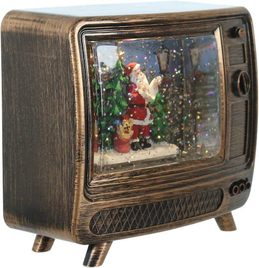 Коледна Изпълнена със светлина украса TV с Дядо Коледа Декоративна 13x14см 1бр