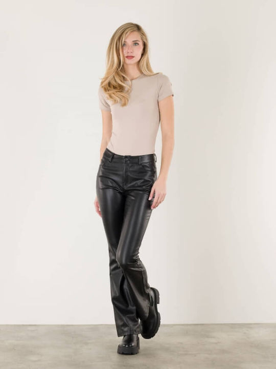 Bodysuit Pentru Femei Cu Mâneci Scurte Bej 16445