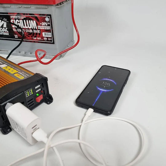 Taggo Invertor Auto 300W pentru Convertirea 12V DC în 220V AC