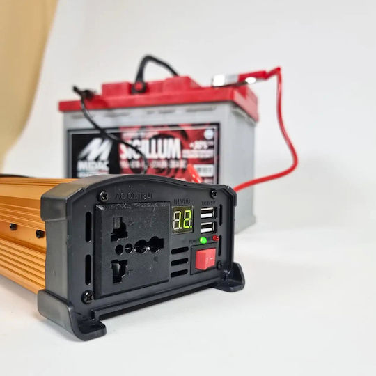 Taggo Invertor Auto 300W pentru Convertirea 12V DC în 220V AC