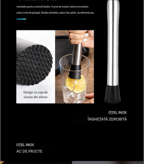 Arvada Shakerpro Mc-ykl23 Kit Complet Pentru Barmani Suport Acrilic 23 Bucăți 500 Ml Dimensiuni 19x12x30.5 Cm Set Pentru Barmani Preparare Băuturi Oțel Inoxidabil