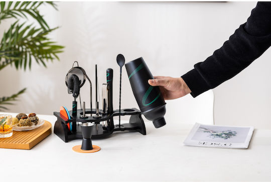 Arvada Shakerpro Set Portabil Cocktail Stil Boston Negru 14 Bucăți Accesorii Pentru Barmani Uz Profesional Acasă Cadou Ideal Negru