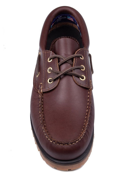C14 Tractor Δερμάτινα Ανδρικά Boat Shoes σε Καφέ Χρώμα