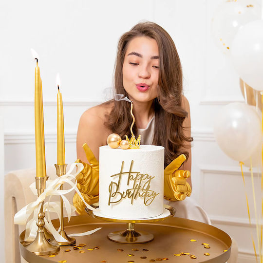 Party Pal Decorațiune Tort Coroană Metalică Mini Aurie Cu Strasuri