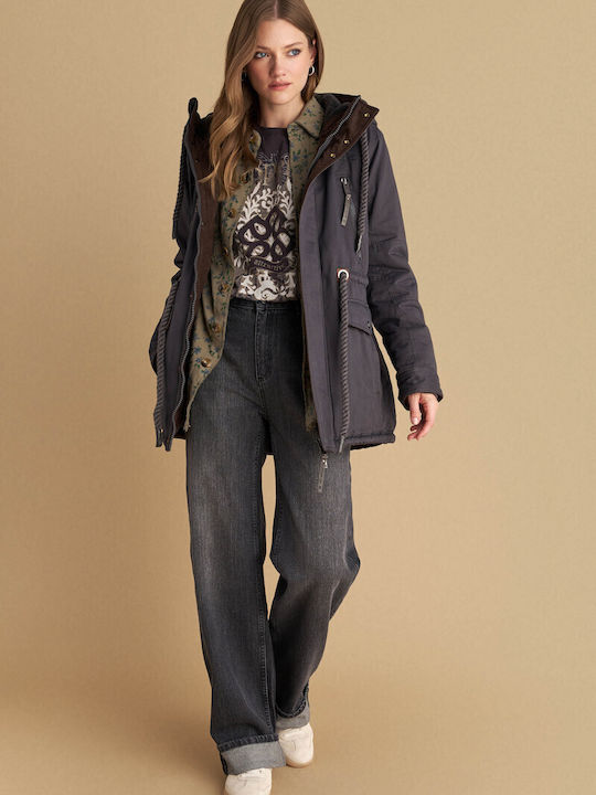 Damen Parka Jacke für Winter Gray
