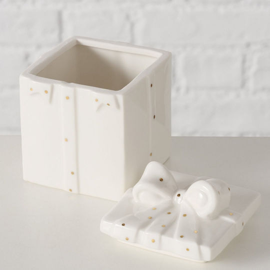 MSA Box General Use with Lid made of Porcelain White 7x7x10.5cm