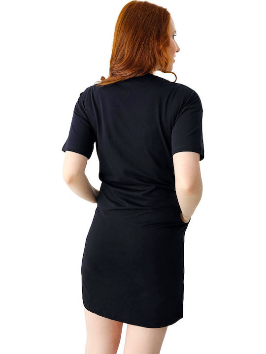 Sommer Mini Damenkleid Schwarz