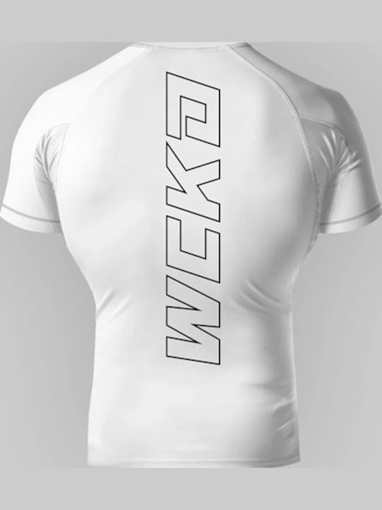 Wicked1 Ανδρική Κοντομάνικη Μπλούζα WK-FRSLRW-WH για Jiu-Jitsu Λευκή