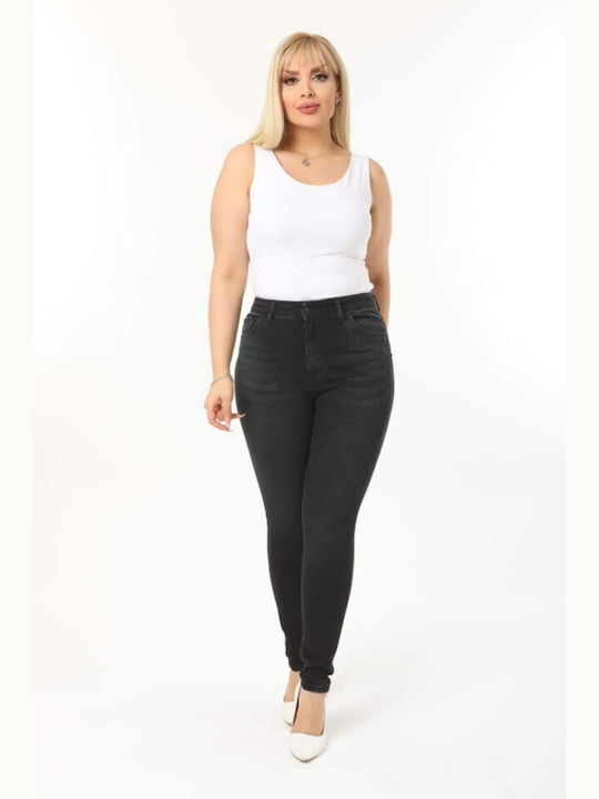 Talie înaltă Blugi de damă cu croială relaxată Black