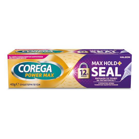 Corega Max Hold+ Seal Denture Adhesive Cream for Protection Against Food Infiltration 40gr