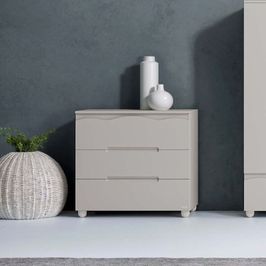 Winnie Baby Dresser with 3 Drawers Ecru 94x50x88cm