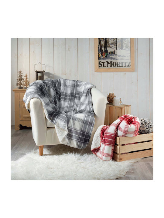 Douceur d'Intérieur Green Sofa Blanket with Fringes 125x150cm