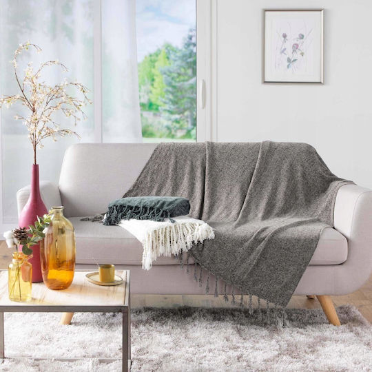 Douceur d'Intérieur Κουβέρτα Καναπέ με Κρόσσια 125x150εκ. Πράσινη