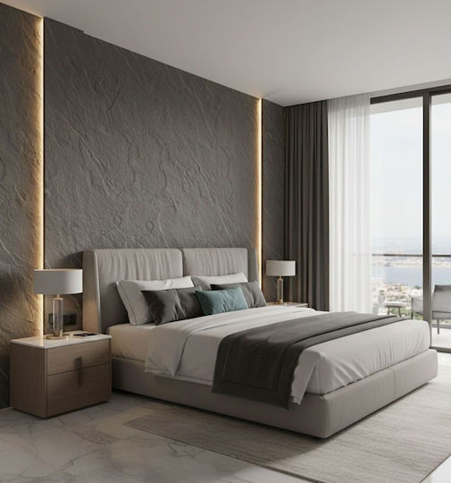 3D Wall Panels Made of Plastic with Glue Medium Gray 60x120cm