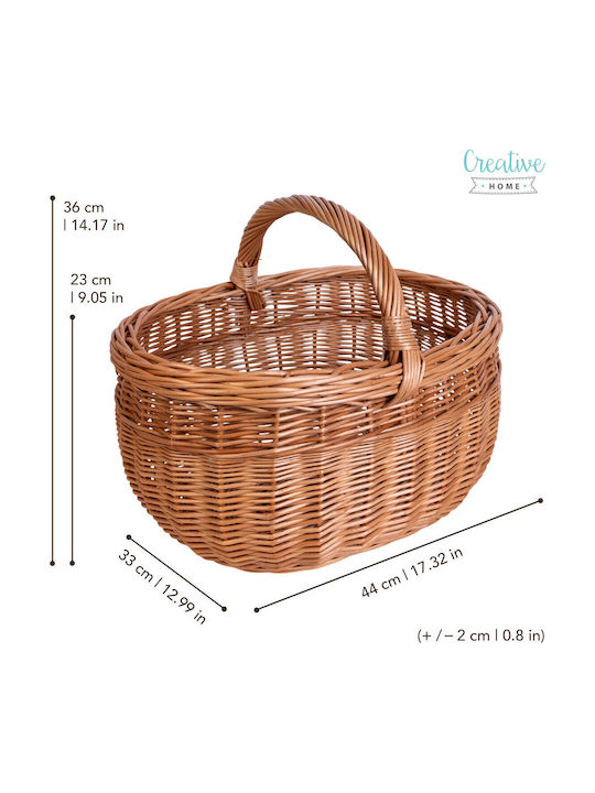 Creative Coș decorativ Din paie cu mânere Beige 44x33x36buc
