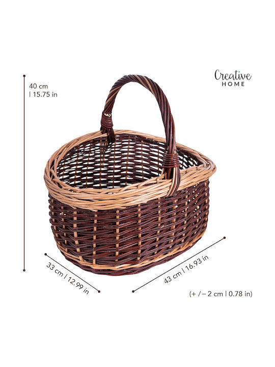 Creative Coș decorativ Din paie cu mânere Beige 43x33x40buc