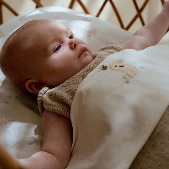 Little Dutch Βρεφικό Σεντόνι Κούνιας Βαμβακερό Little Λευκό 110x140εκ.