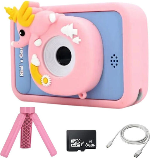 Cameră Pentru Copii Smartic Hd 1080p Rezoluție Baterie 600mah Ecran 2.4 Inch Card Memorie 32 Gb Jocuri Incorporate Mp3 Mod Selfie Usb Type-c Roz