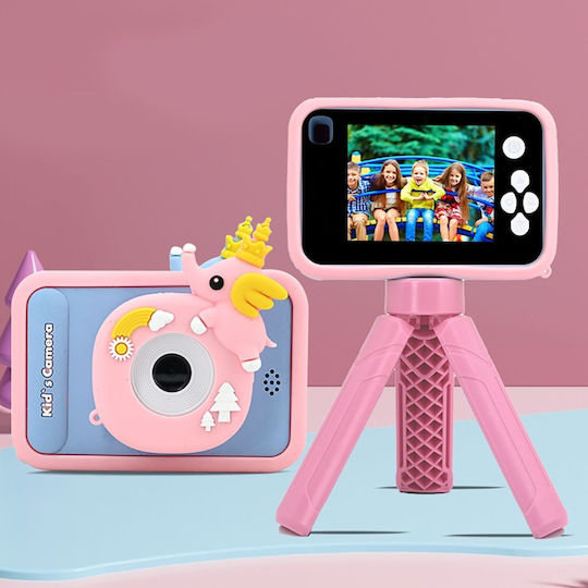 Cameră Pentru Copii Smartic Hd 1080p Rezoluție Baterie 600mah Ecran 2.4 Inch Card Memorie 32 Gb Jocuri Incorporate Mp3 Mod Selfie Usb Type-c Roz