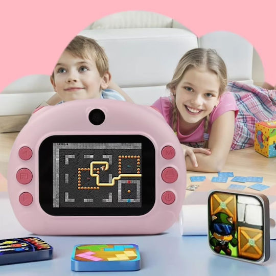Cameră Pentru Copii Smartic Hd 1080p Rezoluție Baterie 1000mah Ecran 2.0 Inch Card Memorie 32 Gb Funcție Imprimare Instantanee Jocuri Incorporate Mp3 Mod Selfie Usb Type-c Roz