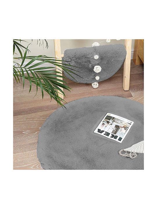 Strado Carpets Αντιολισθητικό Χαλί Στρογγυλό Light Grey Φ180cm