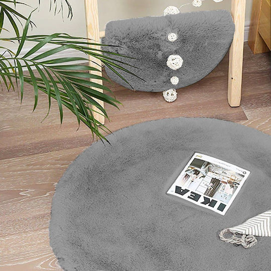 Strado Carpets Αντιολισθητικό Χαλί Στρογγυλό Light Grey Φ180cm