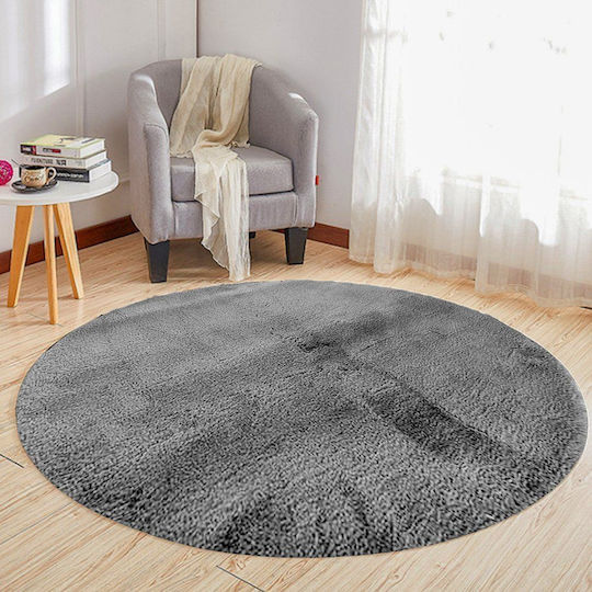 Strado Carpets Αντιολισθητικό Χαλί Στρογγυλό Light Grey Φ180cm