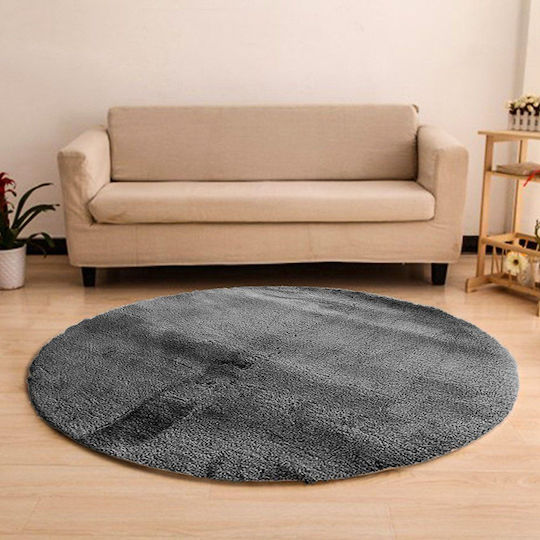 Strado Carpets Αντιολισθητικό Χαλί Στρογγυλό Light Grey Φ180cm