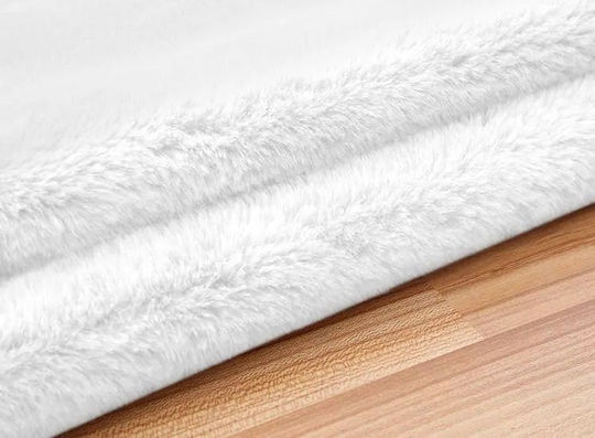 Strado Carpets Αντιολισθητικό Χαλί Στρογγυλό Shaggy White Φ200cm