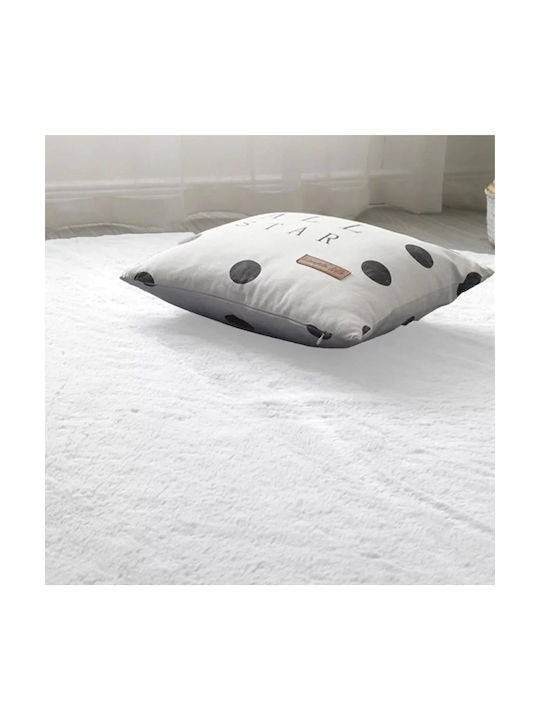 Strado Carpets Αντιολισθητικό Χαλί Στρογγυλό Shaggy White Φ200cm