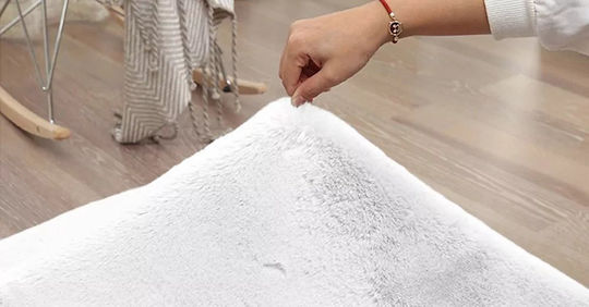 Strado Carpets Αντιολισθητικό Χαλί Στρογγυλό Shaggy White Φ200cm