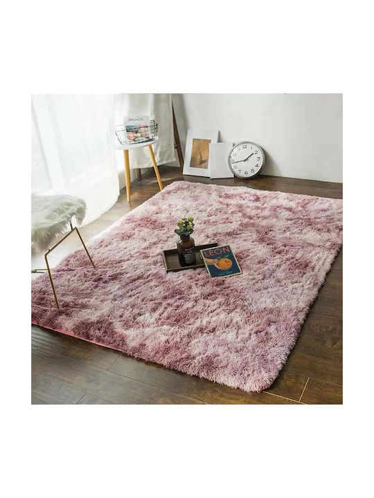 Strado Carpets Teppich Rechteckig Zottelig Synthetisch,Polyester/Cotton/Leather Purple