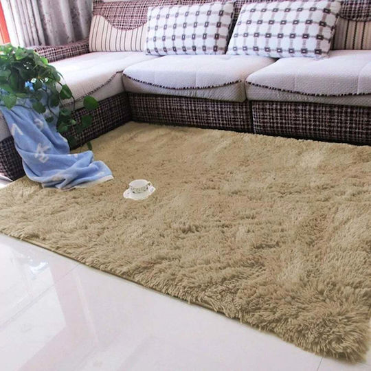 Strado Teppich Rechteckig Synthetisch,Polyester/Cotton/Leather Cappuccino Camel (Light Brown)